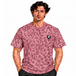 Dusty Rose <b>Leopard</b> <b>Print</b> T <b>Shirt</b> Short Sleeve Casual Fashion Crew Neck Pattern Tee Soft Lightweight Streetwear Everyday Wear Top - Product Image 1