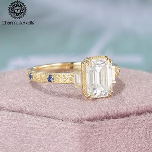 Bague de Fiançailles et d'Éternité Classique pour Femme Charm_Jewells en Argent Plaqué Or Rose 18K avec Moissanite Taille Coussin et Sertissage à Griffes IGI - Product Image 4