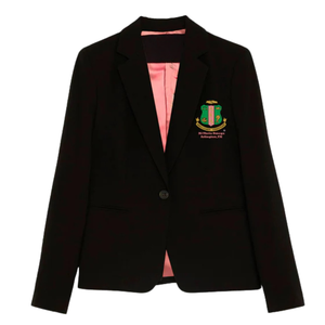 เสื้อเบลเซอร์สีดำสำหรับผู้หญิง AKA ปักตราสัญลักษณ์ AKA Xi Theta Omega Chapter กระดุมเดี่ยว แจ็คเก็ตสำหรับงานพิธีการ - Product Image 1