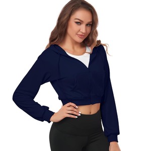 Sudaderas Cortas Personalizadas al por Mayor con Logotipo para Mujer, Sudadera Corta de Algodón para Mujer, Top de Venta, Tallas Grandes, Diseño OEM - Product Image 1