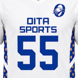 <b>White</b> Blue Lacrosse Set for Men <b>Jersey</b> and <b>Shorts</b> Lightweight Sports Uniform Breathable Team Training Competition Wear - Product Image 5