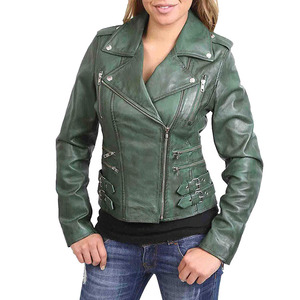 Veste de motard en cuir de vache véritable pour femme de haute qualité, respirante et rembourrée en coton pour l'hiver - Product Image 6