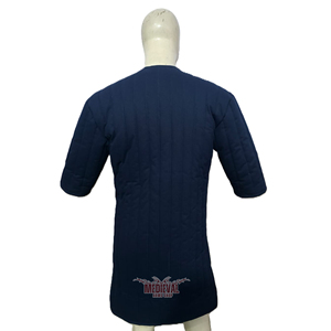 เสื้อกัมเบสันสีน้ำเงินสำหรับผู้ชาย งานแฮนด์เมดคุณภาพสูงสไตล์ยุคกลาง แขนยาวครึ่งแขน พร้อมสายหนัง บุผ้าฝ้าย เหมาะสำหรับงานปาร์ตี้ฮาโลวีน - Product Image 3