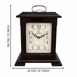 Horloge de bureau ovale moderne en métal, mécanique, silencieuse, avec affichage des heures par sonnerie, fonctionne sur piles - Product Image 4