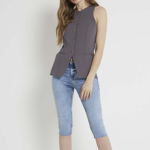 Chaleco Vintage de Algodón Personalizable para Mujer, Chaqueta con Bordado 3D, Ecológica, Casual, Cuello en V, Transpirable, Ropa de Calle - Product Image 5