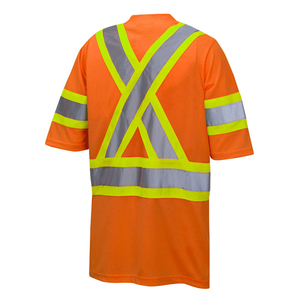 Camiseta de Seguridad de Alta Visibilidad para Hombre, 100% Algodón, Transpirable, de Secado Rápido, Manga Corta, Ropa de Trabajo - Product Image 3