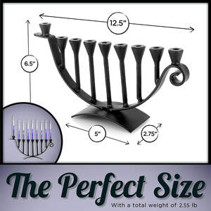 Traditional Handmade Eco-Friendly Judaica Hanukkah Menorah Polished Aluminum 9 <b>Branch</b> Jewish Design Christmas Home Decoration - Product Image 6