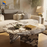 Table basse en marbre blanc de Carrare, table basse de luxe avec plateau en pierre pour villa, hôtel, maison, salon, décoration, table en marbre