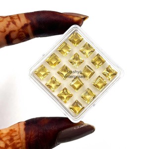 Natural <b>Citrine</b> 4mm Square Cut Faceted Gemstones Calibrated <b>Citrine</b> Loose Stone For Jewelry Making Wholesale Bulk From India - Product Image 2