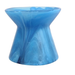 Ensemble de vases artistiques en résine écologique avec motif rayé, forme irrégulière, modelés à la main, décoration d'intérieur multicolore (rose, bleu, orange) - Product Image 6
