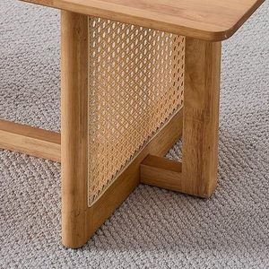 Mesa de Centro de Madera de Mango Sólida Moderna y de Lujo con Diseño Minimalista para Sala de Estar - Product Image 4