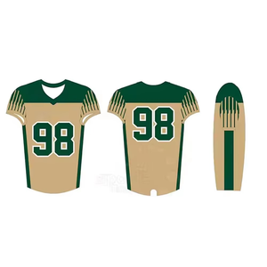 ชุดอเมริกันฟุตบอลแบบกำหนดเอง เสื้อเจอร์ซีย์ผ้าทวิลล์ระบายอากาศ แขนสั้น พร้อมชื่อและหมายเลขผู้เล่น - Product Image 3