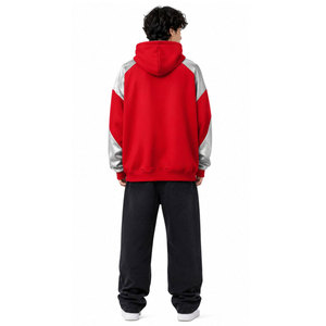 Sudadera con Capucha Roja para Hombre Stay Humble, Manga Raglán, Forro Polar, Estilo Casual para Otoño, Diseño con Bolsillo Frontal, Corte Regular - Product Image 3