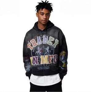 Sweat-shirt unisexe personnalisé, fabricant de sweats à capuche, designer pour sweats à capuche zippés sport lavés, Felpa Con Cappuccio Ragno, coupe régulière, Y2K - Product Image 1