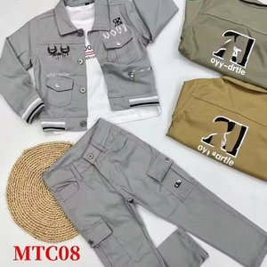 เสื้อแจ็คเก็ตเดนิมเด็กผู้ชายคุณภาพสูง รุ่น YQ322 ราคา 11.5 ดอลลาร์ + เสื้อยืด + กางเกง ชุด 3 ชิ้น ชุดเสื้อผ้าเด็กแฟชั่น - Product Image 5