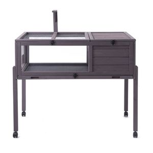 Terrario in Legno per Tartarughe con Supporto per Illuminazione, Recinto Mobile per Tartarughe da Interno ed Esterno, Rifugio per Piccoli Rettili e Anfibi - Product Image 1