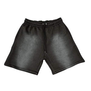 Shorts de sport pour hommes en toile de polyester à séchage rapide, avec cordon de serrage, couleur unie, logo personnalisé, prix d'usine, été - Product Image 2