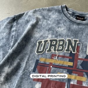 T-shirt da <span class=keywords><strong>uomo</strong></span> Disha personalizzata in misto cotone a maniche corte, lavaggio pesante, con illustrazione americana, nuova collezione estiva, stile High Street, per coppia - Product Image 2