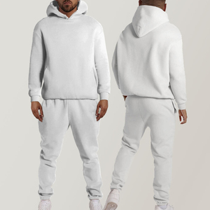 Custom Made Winter Tracksuits <b>Men's</b> Polyester/Cotton Fleece Windproof Breathable <b>Pullover</b> Hoodies and Sweatpants Set - Product Image 2