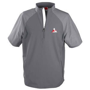 Veste de sport légère tissée à manches courtes et col montant pour homme, avec logo frontal, anti-bactérienne, idéale pour le sport - Product Image 5