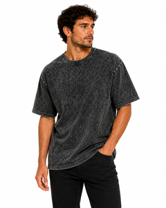 Camiseta Extra Grande Personalizada con Lavado Ácido para Hombre, Camiseta Vintage de Algodón Lavado, Estilo Urbano, Premium, Lisa, Informal - Product Image 1