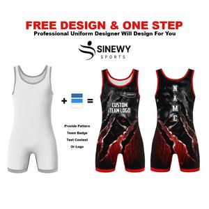 100% Spandex Wrestling Suit One Piece Tops Personalizar Wrestling Singlet Hombres Wrestling Uniform - Product Image 4