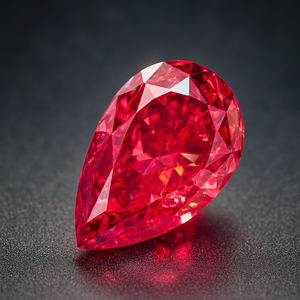Diamant de laboratoire cultivé CVD/HPHT Luxira, certifié IGI, 2,05 carats, taille poire, brillant modifié, rouge vif fantaisie, VS2, excellente taille, sans monture - Product Image 1