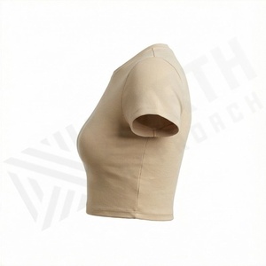 Camisetas Cortas Premium para Mujer, Color Personalizado, Material de Algodón, Diseño Ligero de Secado Rápido, Ropa Casual, Prenda de Moda - Product Image 3