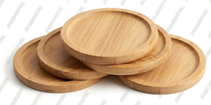 Posavasos Redondos de Bambú para Macetas, Absorbentes de Agua, Ecológicos, para Escritorio, Hogar y Jardín - Product Image 1