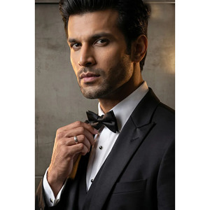 Traje de esmoquin negro con lentejuelas para hombre, estilo británico, corte regular, solapa con muescas, poliéster tejido antiencogimiento - Product Image 5