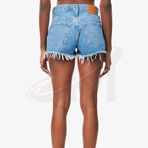 Shorts en jean pour femme de qualité supérieure, style décontracté et tendance, coupe taille haute, effet usé, collection mode été - Product Image 2
