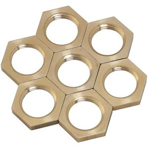 Top Selling Brass Custom Industrial Nickel Plated Hex Body Pipe <b>Lock</b> Nut 1/4" Female <b>Thread</b> Plumbing Fitting (AOL-07) - Product Image 1