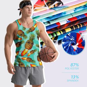 Wholesale Custom Fashion Stringer Tank Top For Men Training Fitness Quick Dry <b>Running</b> <b>Singlet</b> Casual Tops Sublimation Printing - Product Image 2