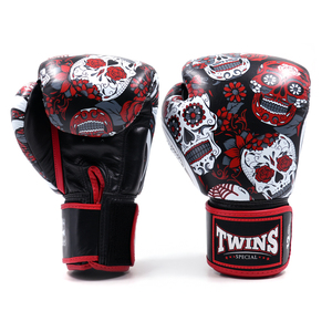 Guantes de Boxeo Profesionales Twins con Estampado Completo, 100% Cuero Genuino, para Entrenamiento, Combate, Artes Marciales y Deportes - Product Image 1