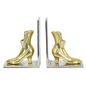 Sujetalibros Decorativos Escultóricos Estilo Bota de Montar a Caballo Dorada, 2 Piezas, Hechos a Mano, Soporte para Libros de Mesa, Decoración para Sala de Estar y Hogar - Product Image 5