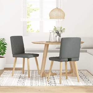 2 pz sedie da pranzo in tessuto grigio scuro - Product Image 1