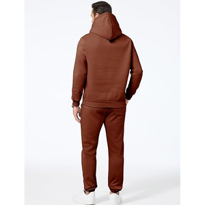 Men Winter Hooded Color Blocking Tracksuit <b>Set</b> Full Zip Hoodie Jogger Pants Casual Sportswear Gym Running Outfit - Product Image 3