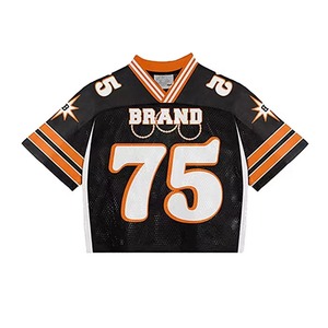 High Quality Men Mesh Boxy Jersey V-neck Summer Streetwear Style Custom Logo Printing Quickdry Breathable Lightweight OEM - Product Image 3