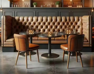 Conjunto de Muebles de Bar de Lujo Seleccionados, Estilo Europeo, para Cafetería, <span class=keywords><strong>Restaurante</strong></span>, con Sillas y Mesa para Café - Product Image 4