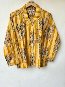 Ensemble de pyjama coordonné pour femmes Naaz Textile, imprimé à rayures de tigre, vêtements de détente et de sommeil décontractés d'été, chemises de nuit en coton doux et respirant - Product Image 4