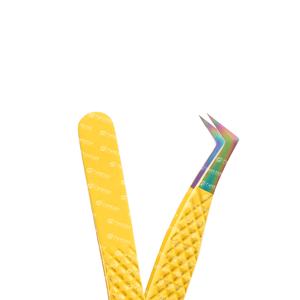 Sustainable Stainless Steel Eyelash Tweezer Blue Tip Gold Non-Slip <b>Plain</b> Handle Salon Professional Beauty <b>Tool</b> for Enthusiasts - Product Image 4
