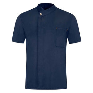 Veste de chef unisexe en denim tissé avec logo personnalisé, manches courtes/longues, uniforme de restaurant, hôtel, cuisine, service alimentaire - Product Image 3