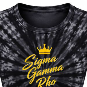 T-shirt décontracté en coton noir et gris tie-dye avec imprimé graphique jaune, manches courtes, col rond, pour femme, tendance été - Product Image 6