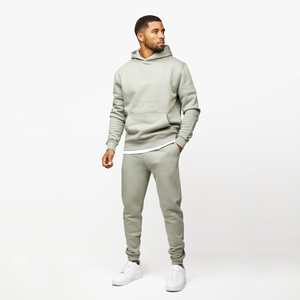 OEM Custom Lightweight Eco-Friendly Garment Dyed Plain Oversized Cotton Tracksuit Set for <b>Men</b> Casual Logo Sweatpants Hoodie Plus - Product Image 1