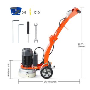 Levigatrice Elettrica da Pavimento 1.7HP 10 Pollici, 1300W 1720RPM, Macchina per Levigatura e Lucidatura Pavimenti in Calcestruzzo - Product Image 5