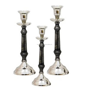 ชุดเชิงเทียนตกแต่งเสา3ชิ้นทำจากโลหะสีเทาและทองแดงสำหรับตกแต่งบ้านงานแต่งงานและงานเลี้ยง - Product Image 2