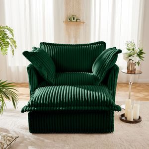 Set di Poltrone per Soggiorno con Pouf Rivestibile, Poltrona Imbottita con Seduta Profonda e Pouf Ampio, Design Elegante - Product Image 1