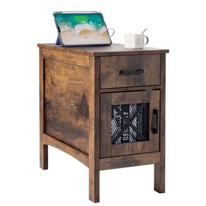Tavolino da Salotto Stile Fattoria con Stazione di Ricarica e Mobile Contenitore - Product Image 1