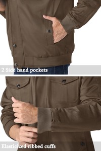 Chaqueta Clásica Estilo Militar con Cuello Alto, Diseño Práctico con Bolsillos, Prenda Exterior Informal y Resistente - Product Image 4