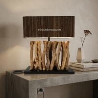 Lampe de table Liana, abat-jour en bâton tissé naturel, LED flexible, éclairage décoratif écologique, salon, chambre à coucher, hôtel, intérieur